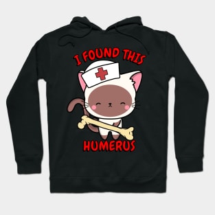 Funny white Cat tells a lame joke Hoodie